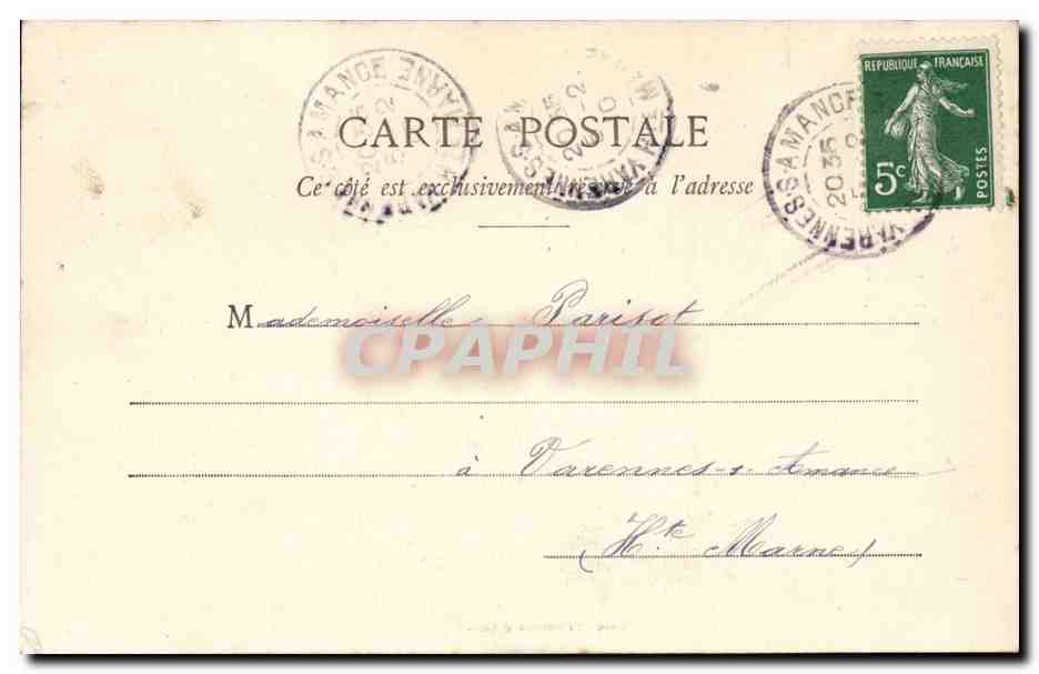 CPA Fantaisie La chasse (chasseur perdrix hunting lapin biche rabbit) — Verso