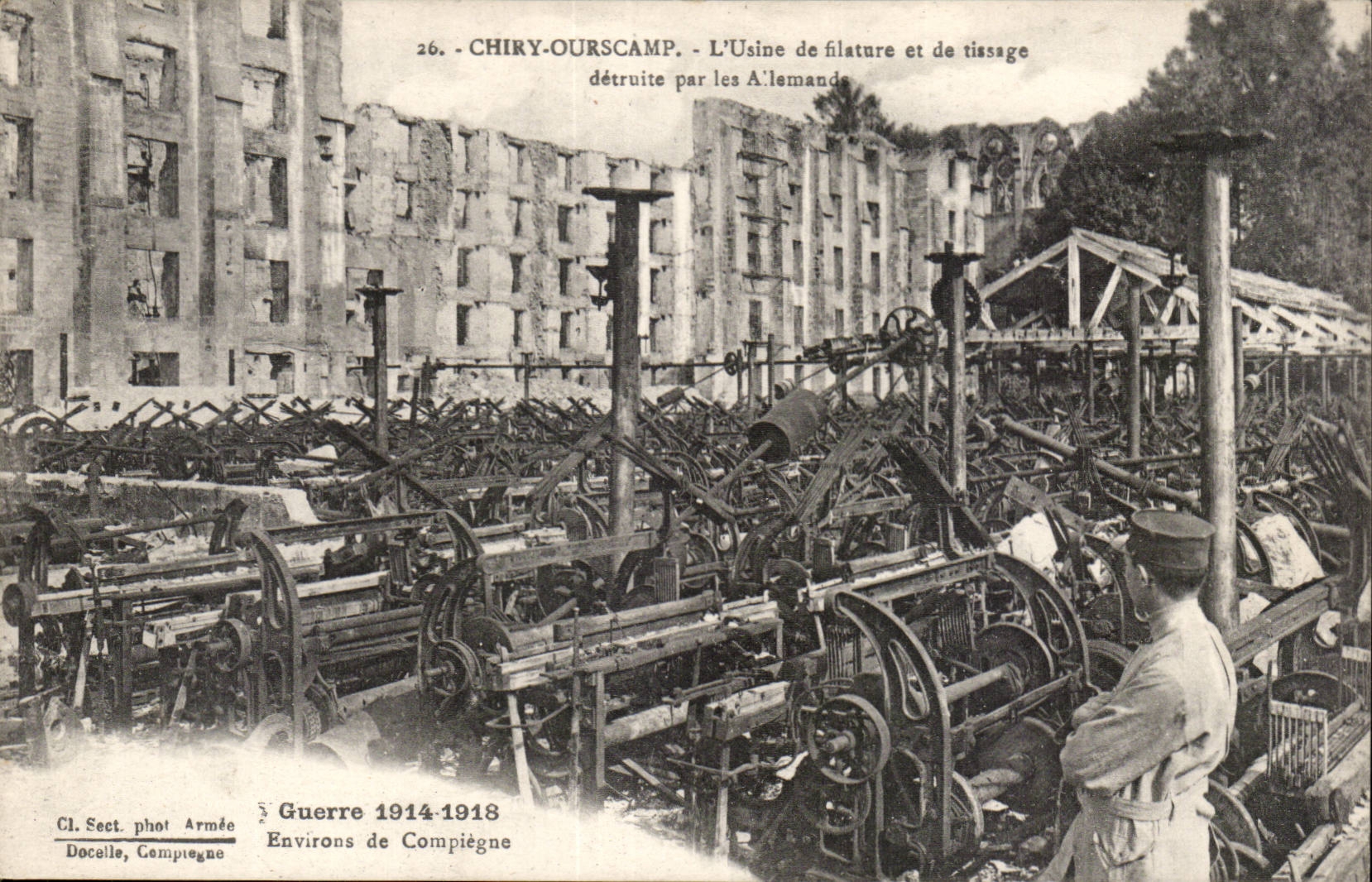 Chiry Ourscamp CPA L'usine de filature et de tissage detruite par les allemands Environs de Compiegne