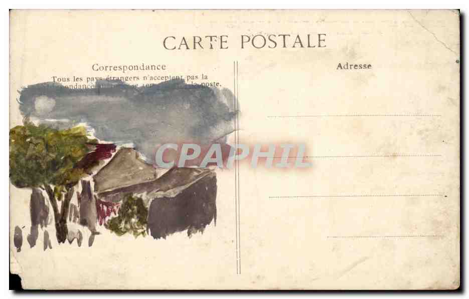 Tarjeta postal antigua Instituto agrícola internacional de Beauvais Aula de química En el reverso dibujo a mano! — Reverso