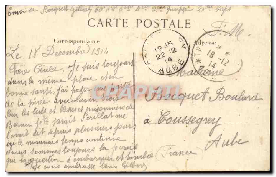 Gare de Senlis — après le bombardement par les Allemands — L.C.H. — Rückseite