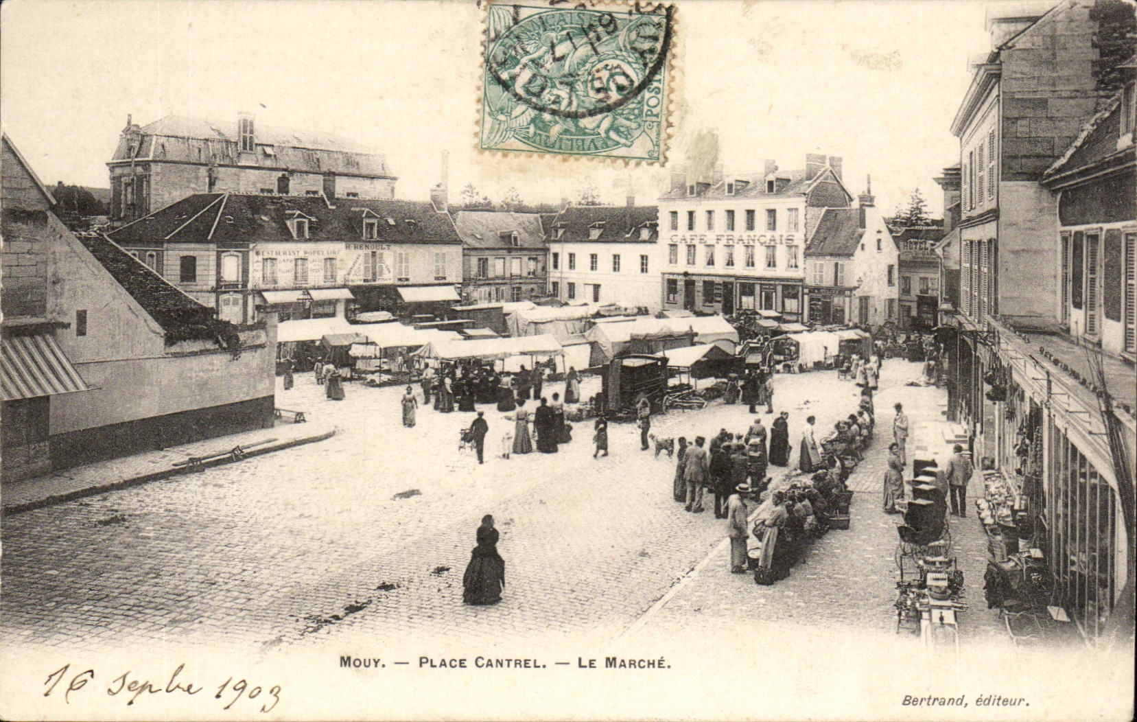 Mouy CPA Place Cantrel Le marche