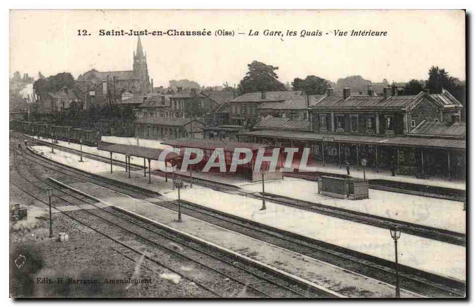 Saint Just en chaussee CPA La gare les quais Vue interieure