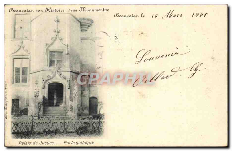 Beauvais CPA Le palais de justice Porte gothique