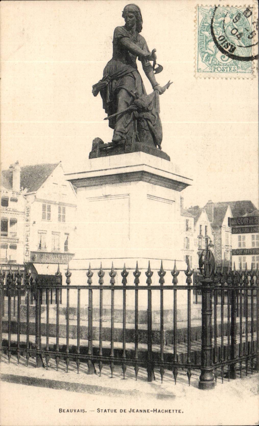 Beauvais CPA Statue de Jeanne Hachette