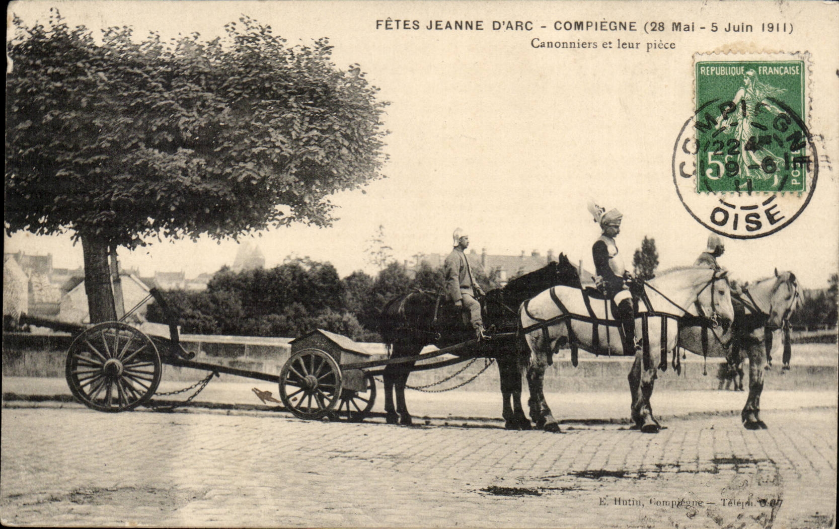 Fêtes Jeanne d'Arc - Compiègne (28 Mai - 5 Juin 1911) — Canonnières et leur pièce — E. Hutin, Compiègne