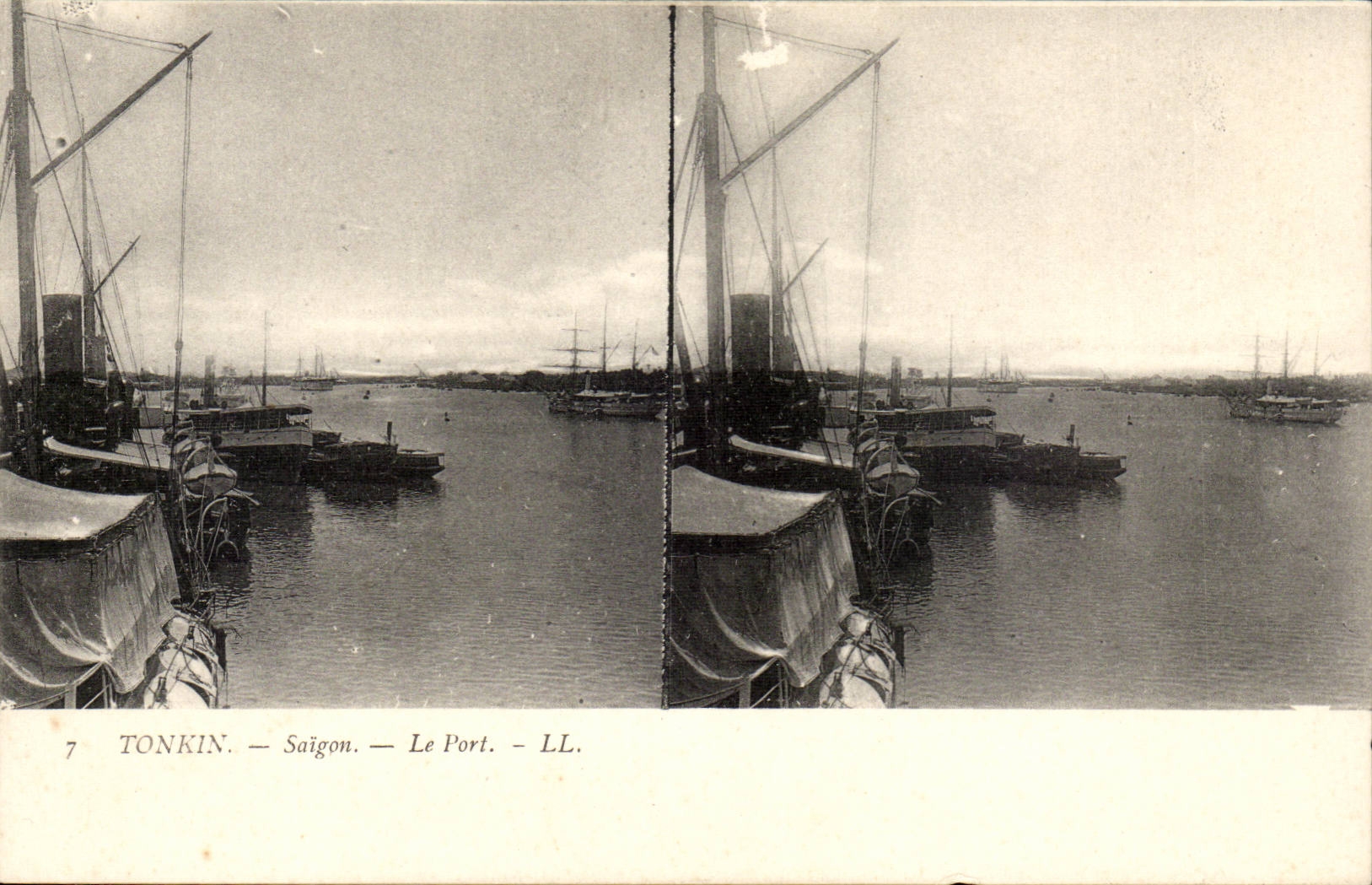 Vues stereoscopiques Tonkin CPA Saigon le port Vietnam