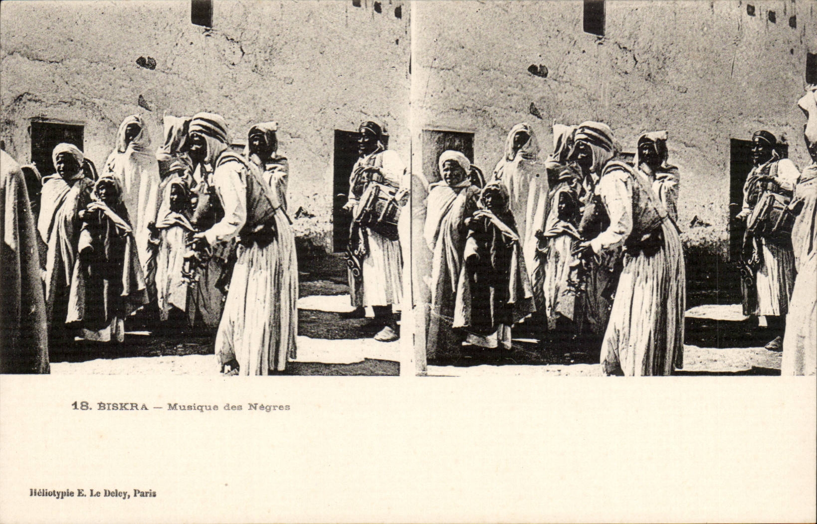 Biskra — Musique des Nègres — Héliotypie E. Le Deley, Paris