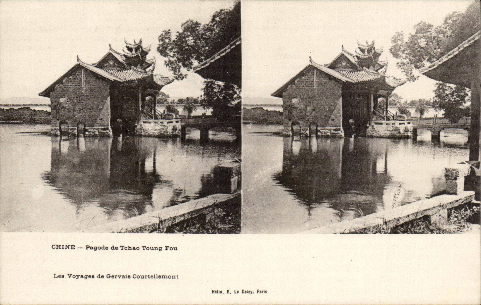 Chine — Pagode de Tchao Toung Fou — Les Voyages de Gervais Courtellemont, Hélio, E. Le Deley, Paris