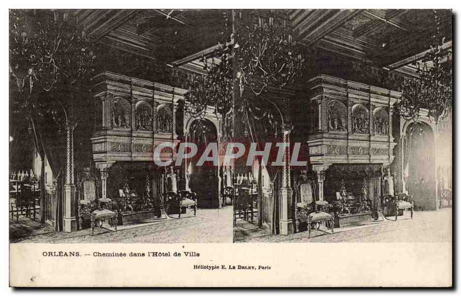 Orleans CPA Cheminee dans l'hotel de ville