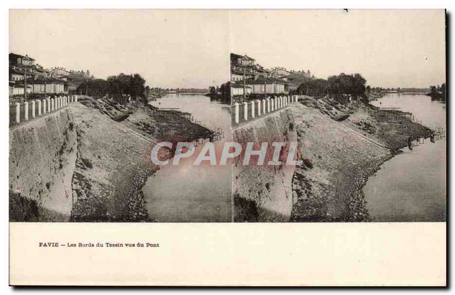 Italie Italia CPA Les bords du Tassin vus du pont