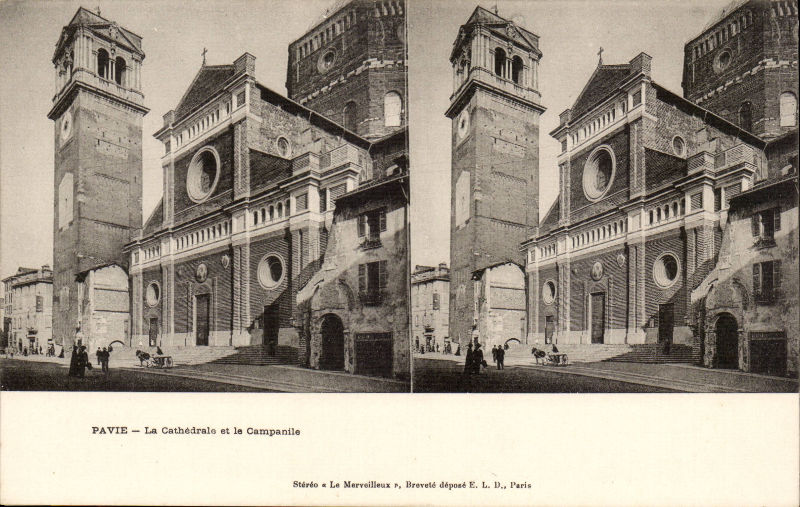 Italie Italia CPA Pavie La cathedrale et le cAmpanile