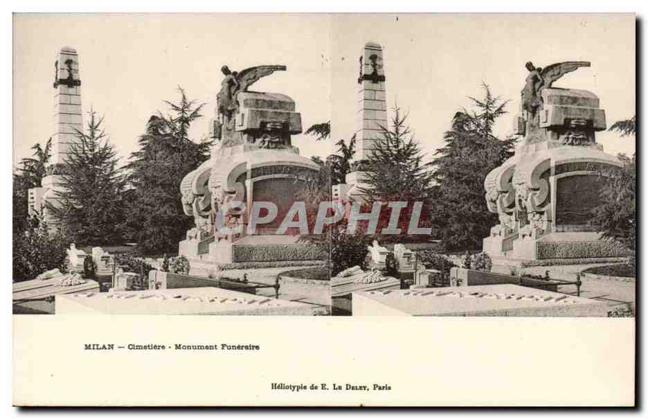 Italie Italia CPA Milan Cimetiere Monument funeraire