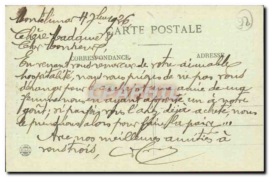 Montelimar CPA Ancienne maison de Diane de Poitiers — Rückseite