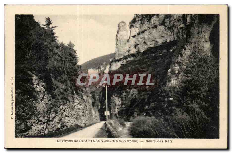 Environs de Chatillon en Diois CPA Route des Gats