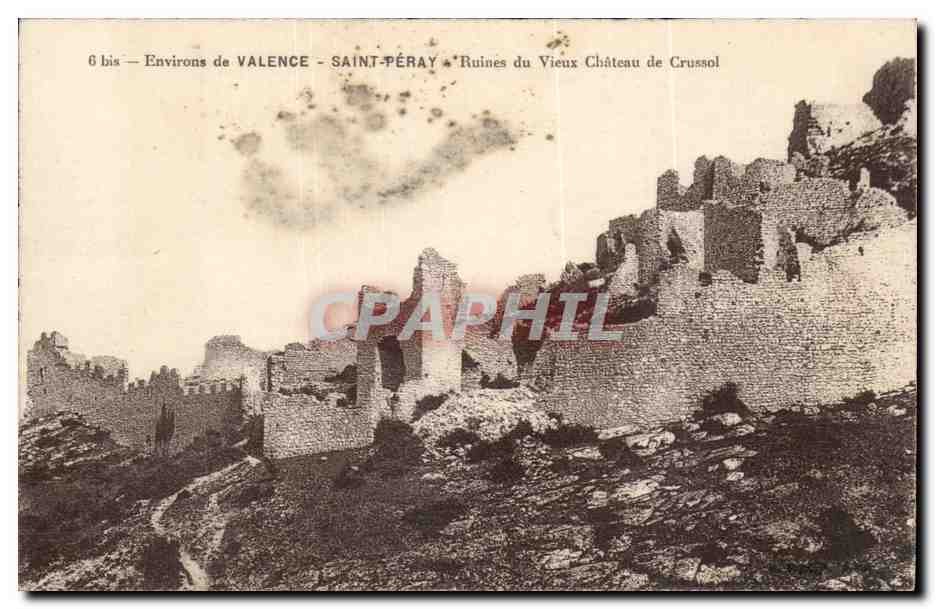 Environs de Valence CPA Ruines du vieux chateau de CRussol