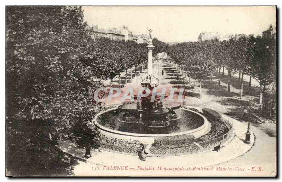 Valence — Fontaine Monumentale et Boulevard Maurice-Clerc — E.R.