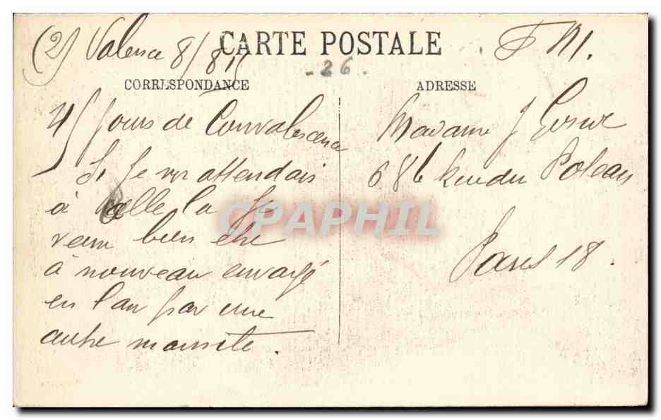 Valence — Ansicht vom Belvédère des Parc Jouvet — LL. SELECTA — Rückseite