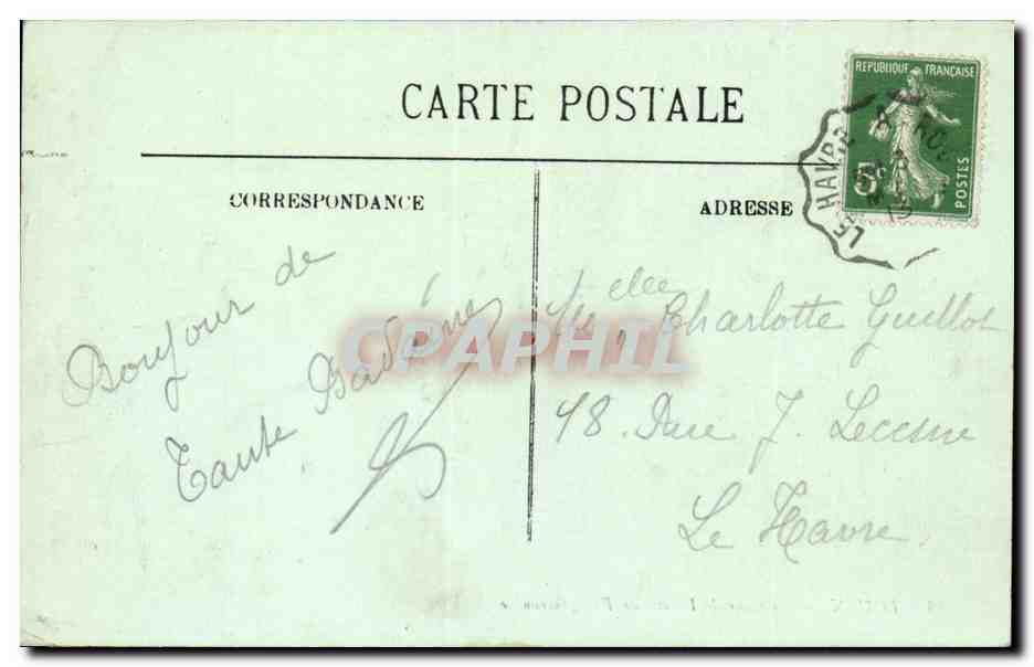 Rouen CPA La cour de l'hotel de Bourgtheroulde — Rückseite