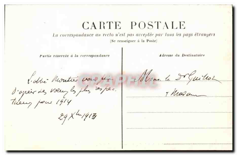 Sainte Cecile de Graville CPA Autel de ND de Lourdes — Rückseite
