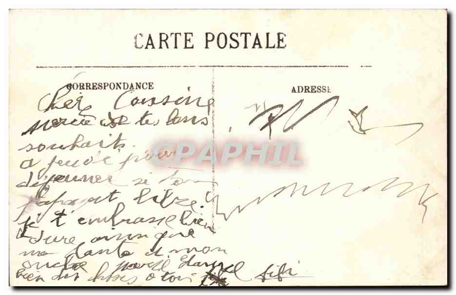 Rouen CPA La place CArnot le pont Boieldieu et la cathedrale — Rückseite