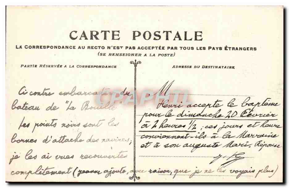 Rouen CPA 30 janvier 1910 La crue de la Seine Le quai de la Bourse — Verso