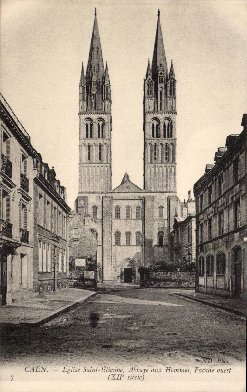 Caen CPA Eglise Sainte Etienne Abbaye aux hommes FAcade Ouest