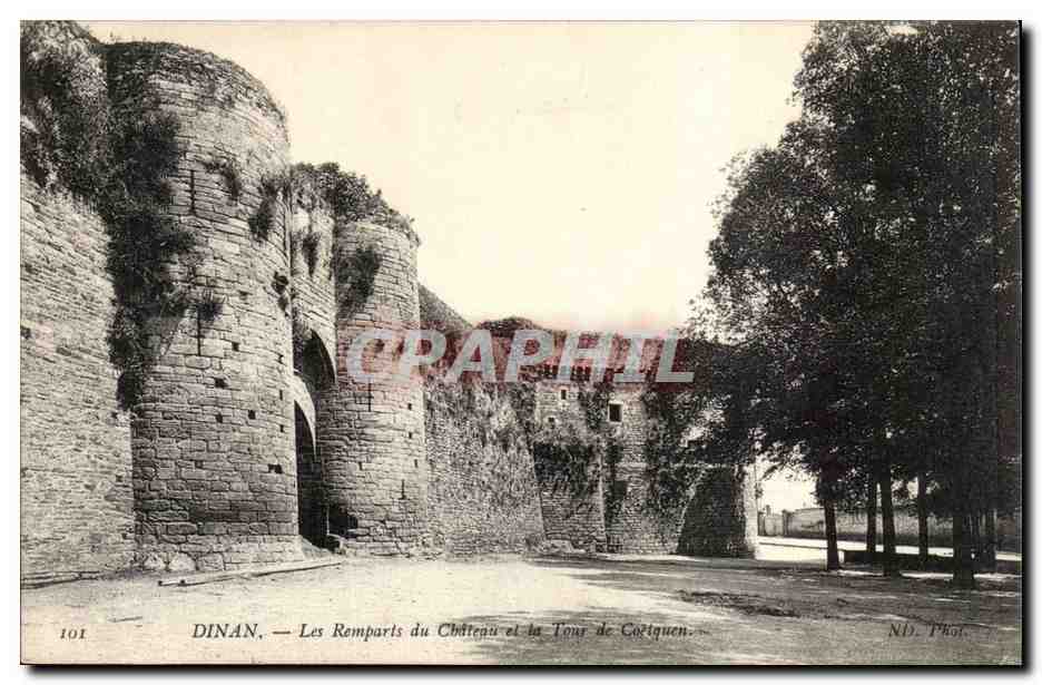 Dinan — Les Remparts du Château et la Tour de Cortiquen — ND. Phot.