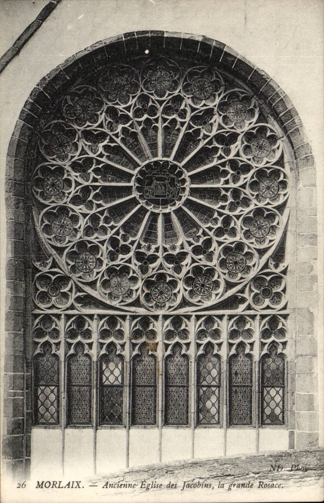 Morlaix CPA Ancienne eglise des Jacobins la grande Rosace