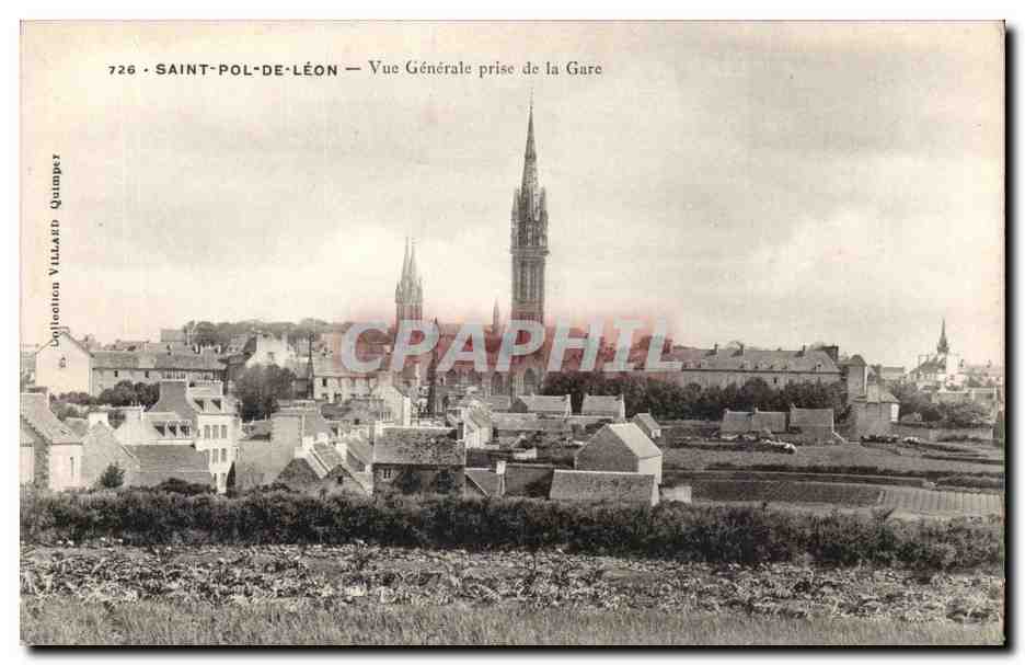 Saint Pol de Leon CPA Vue generale prise de la gare