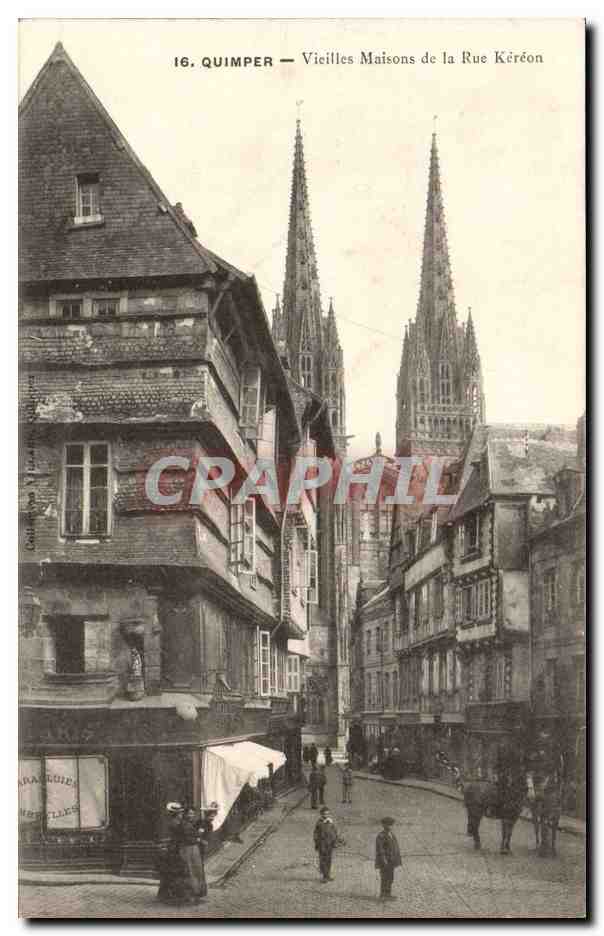 Quimper cPA Vieilles maisons de la rue Kereon