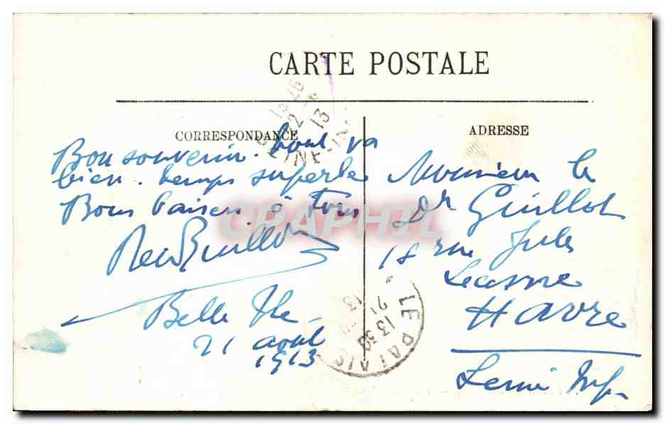 Belle-Île-en-Mer — Pointe des Poulains — La Tête de Chien — LL. — Rückseite