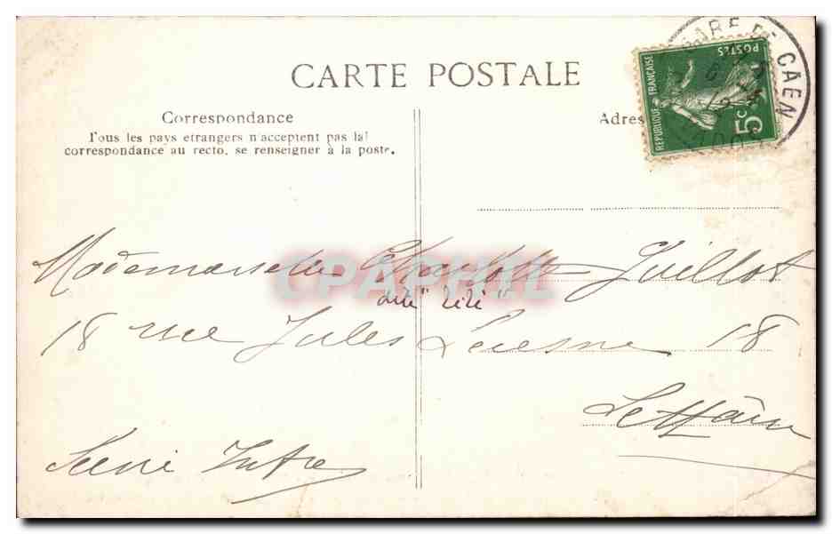 Caen CPA Musee des Antiquaires Filet brode en reprise dit ouvrage de laces Travail francas a l'aiguille — Verso