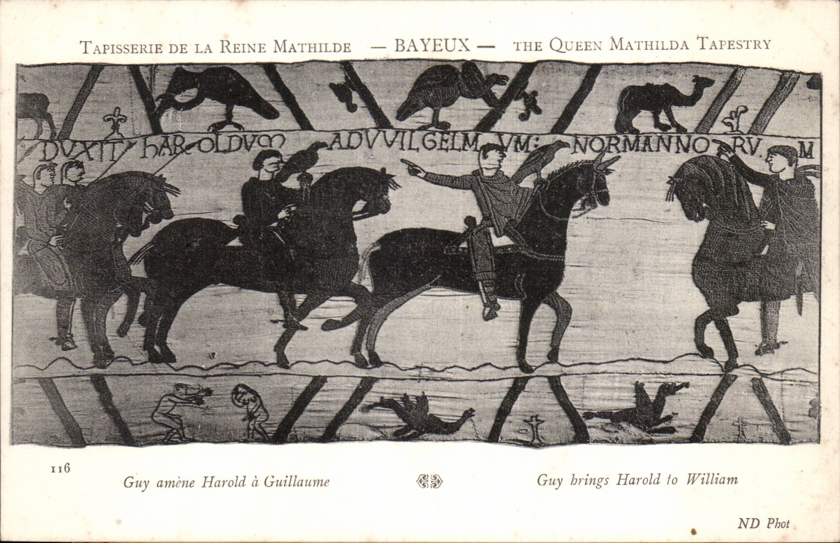 Tapisserie de la Reine Mathilde — Bayeux — scène : Guy amène Harold à Guillaume