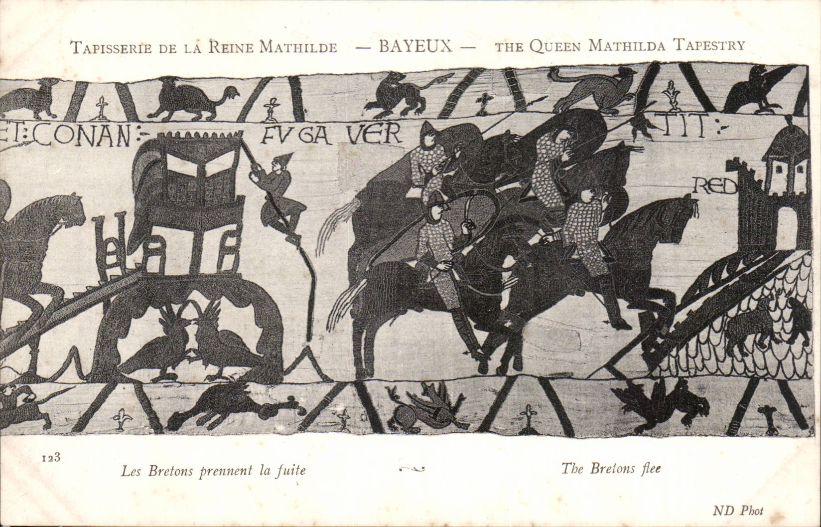 Tapisserie de la Reine Mathilde — Bayeux — scène 123 : Les Bretons prennent la fuite — ND Phot