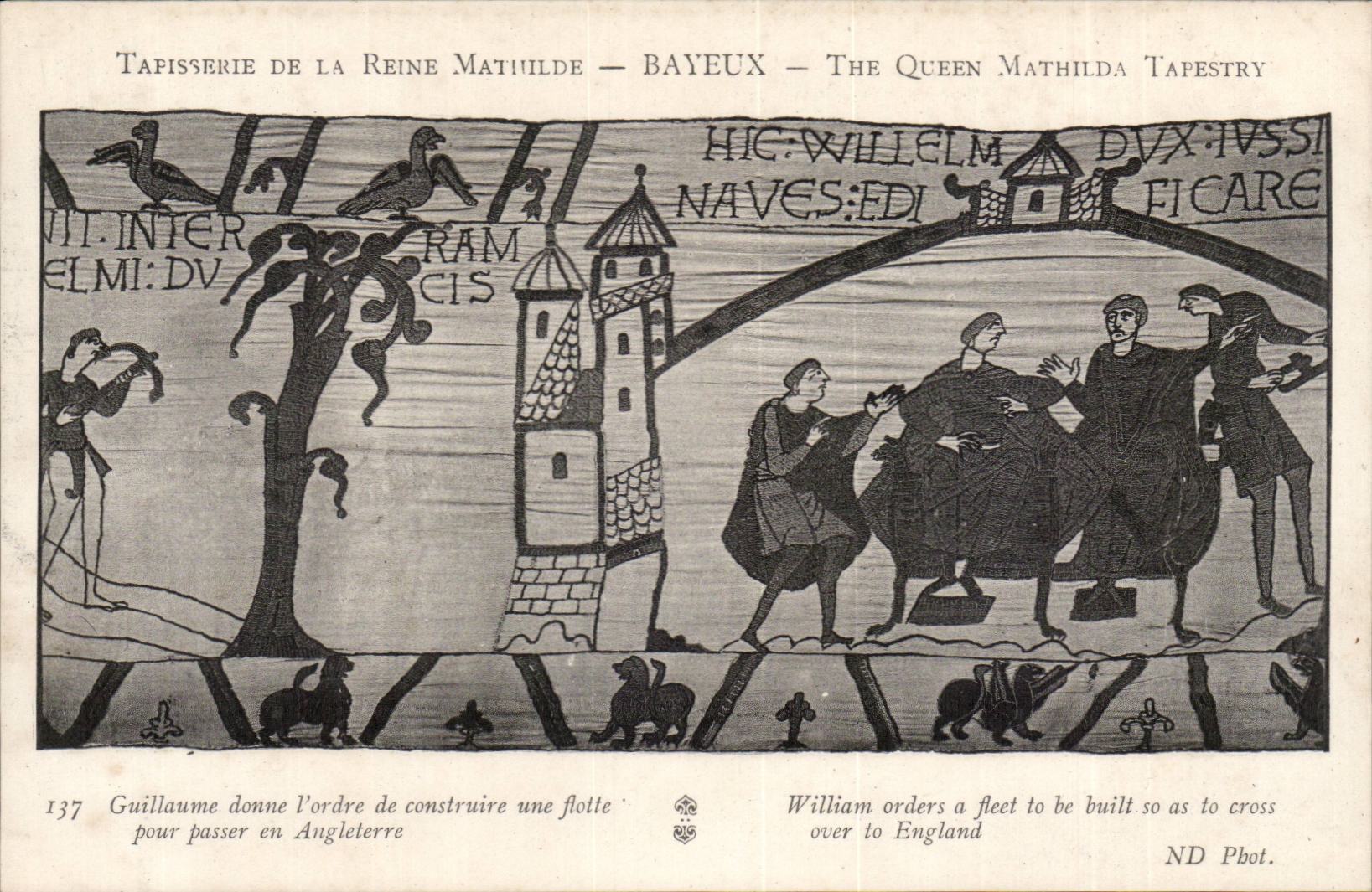 Tapisserie de la Reine Mathilde — Bayeux — scène historique — ND Phot.