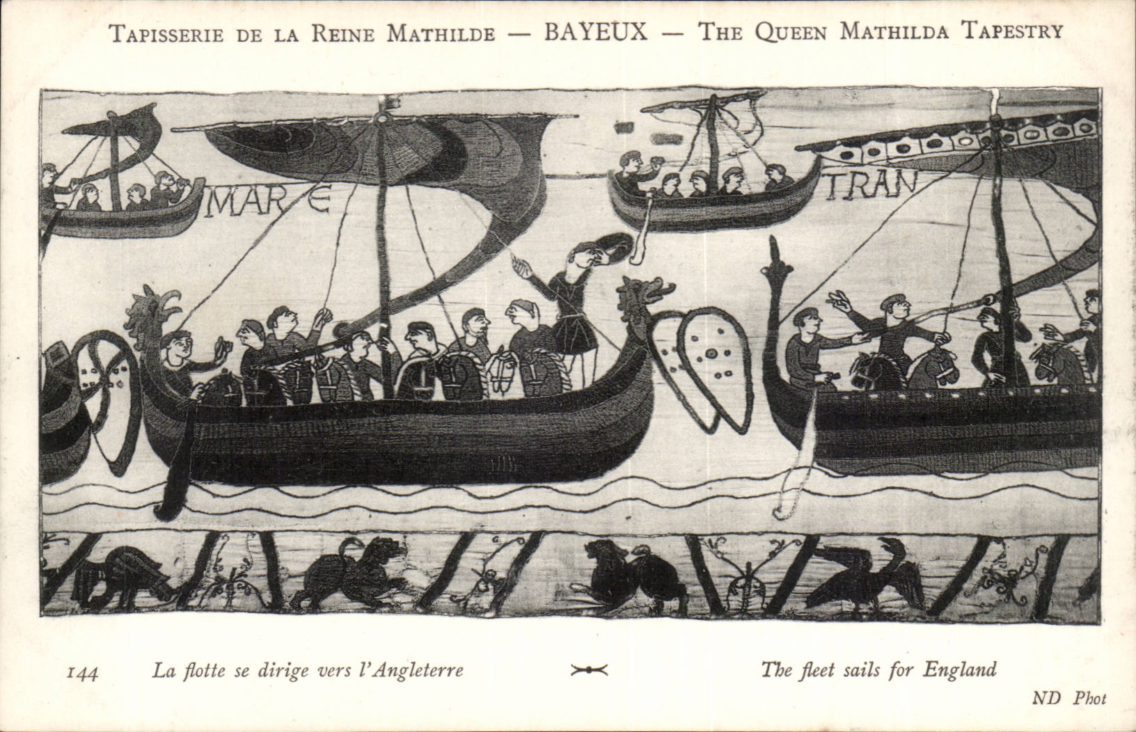 Tapisserie de la Reine Mathilde — Bayeux — The Queen Mathilda Tapestry — La flotte se dirige vers l'Angleterre
