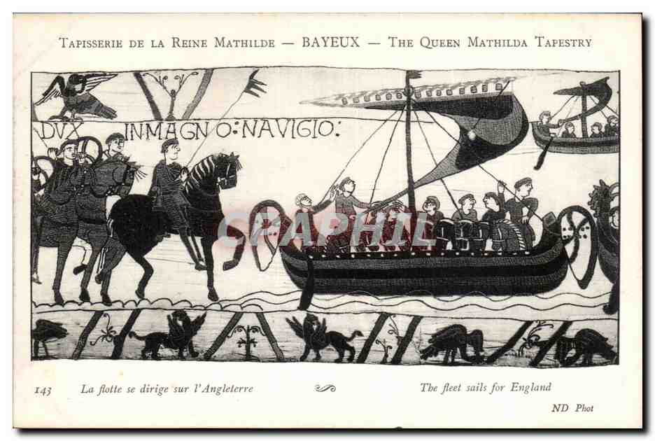 Tapisserie de la Reine Mathilde — Bayeux — The Queen Mathilda Tapestry — La flotte se dirige sur l'Angleterre