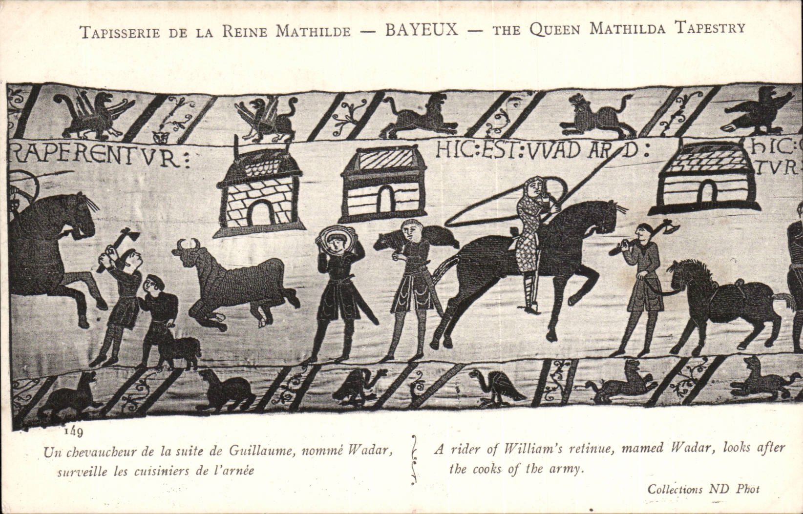 Tapisserie de la Reine Mathilde — Bayeux — The Queen Mathilda Tapestry — scène 149 : Un chevaucheur surveille les cuisiniers de l'armée