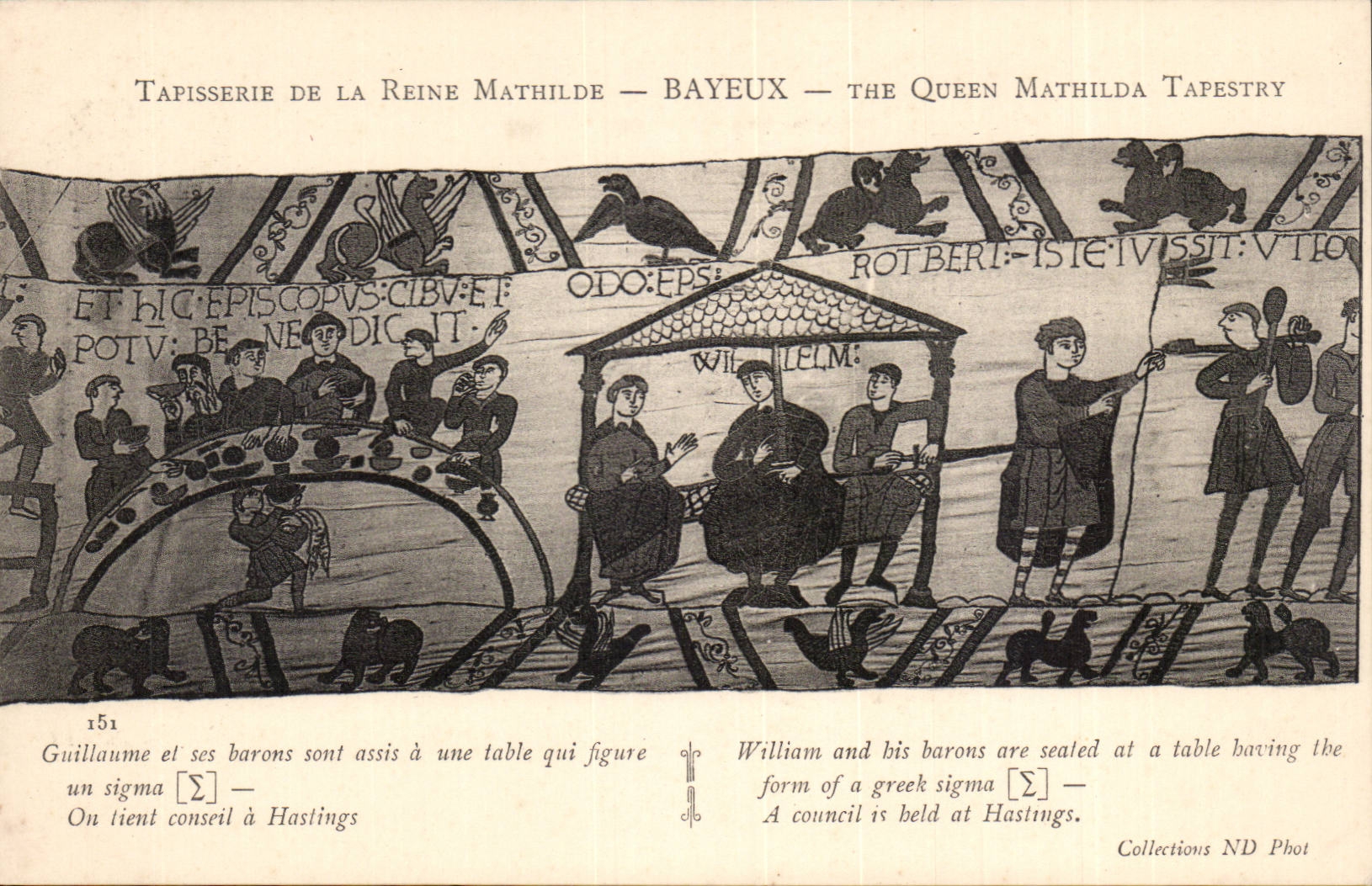 Tapisserie de la Reine Mathilde — Bayeux — scène de conseil à Hastings — Collections ND Phot