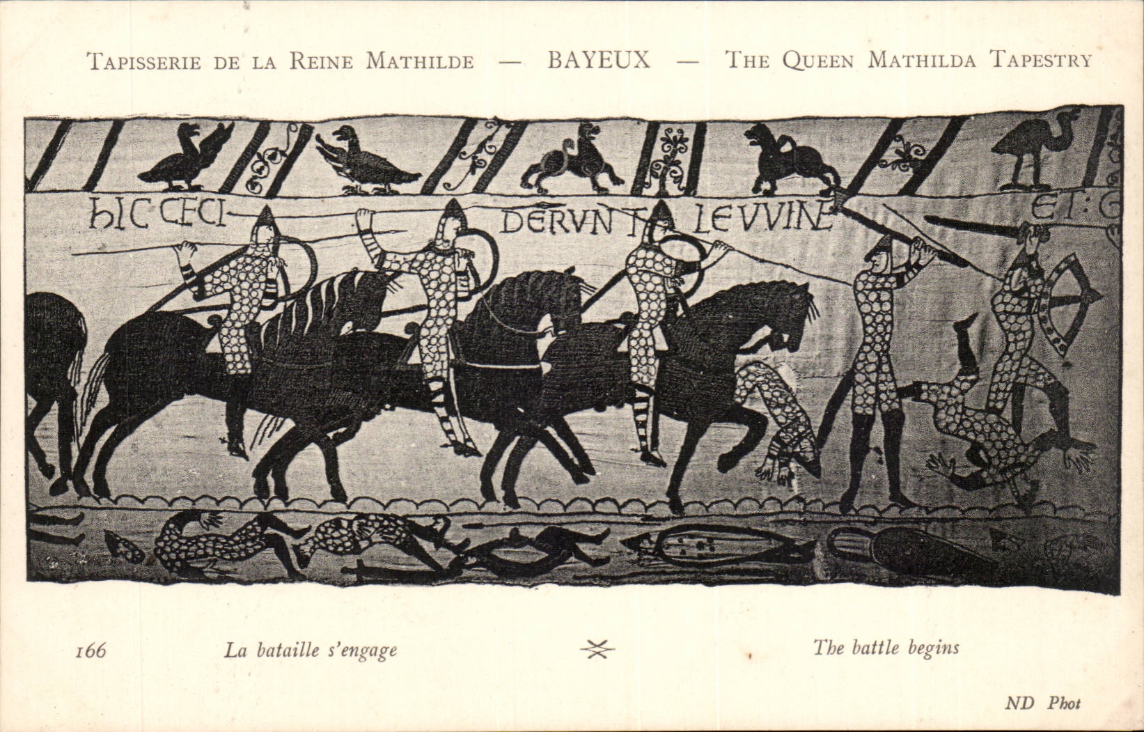 Tapisserie de la Reine Mathilde — Bayeux — scène de bataille — ND Phot