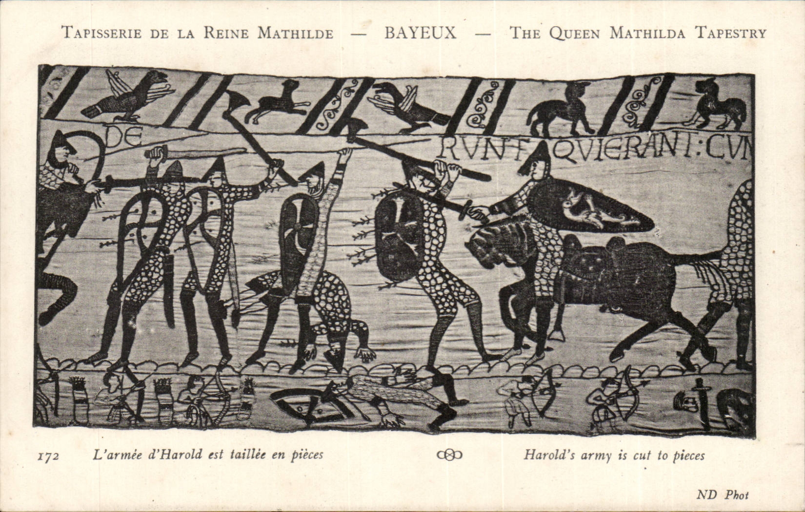 Tapisserie de la Reine Mathilde — Bayeux — scène de bataille — ND Phot