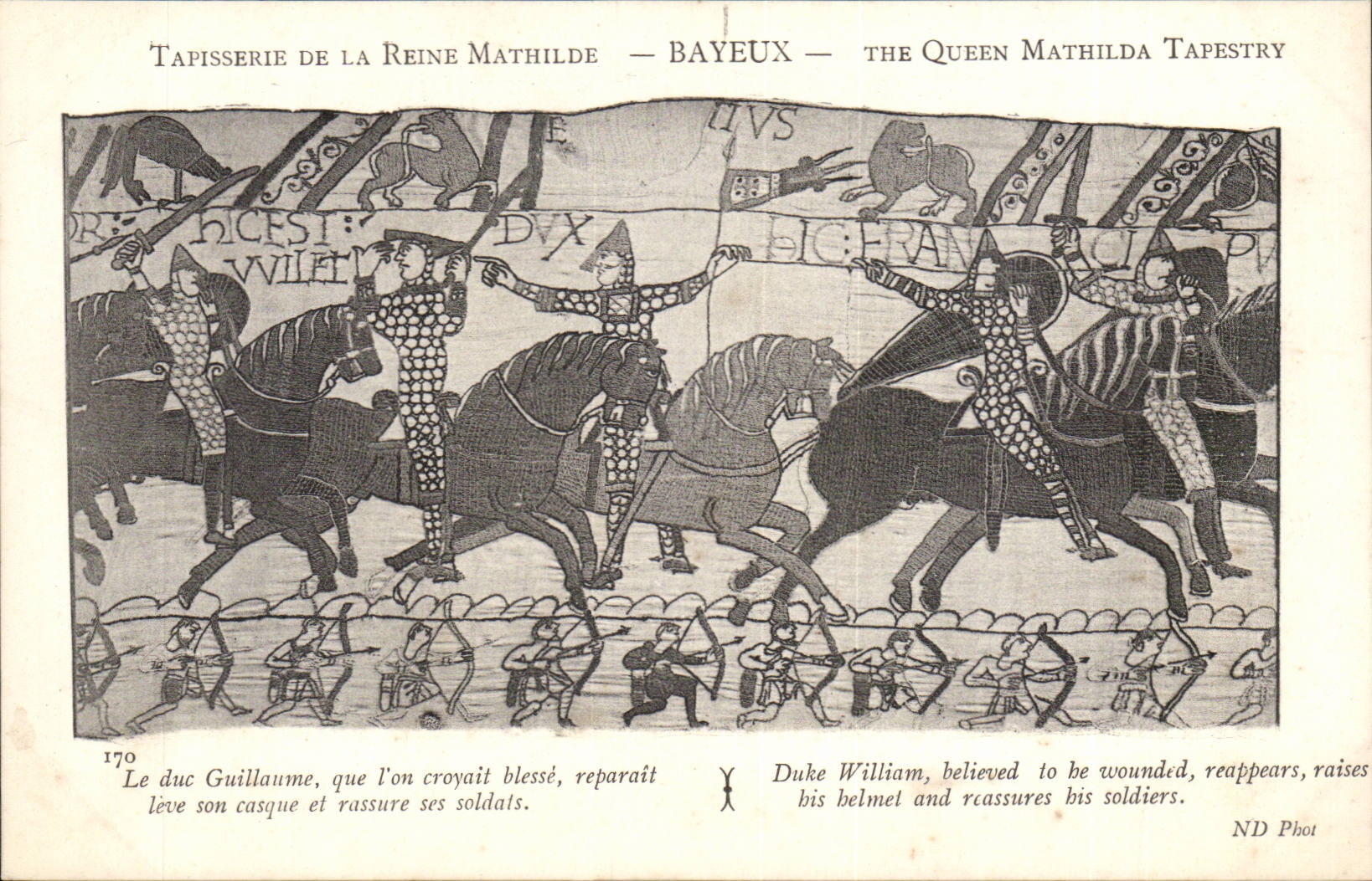 Tapisserie de la Reine Mathilde — Bayeux — scène du duc Guillaume — ND Phot