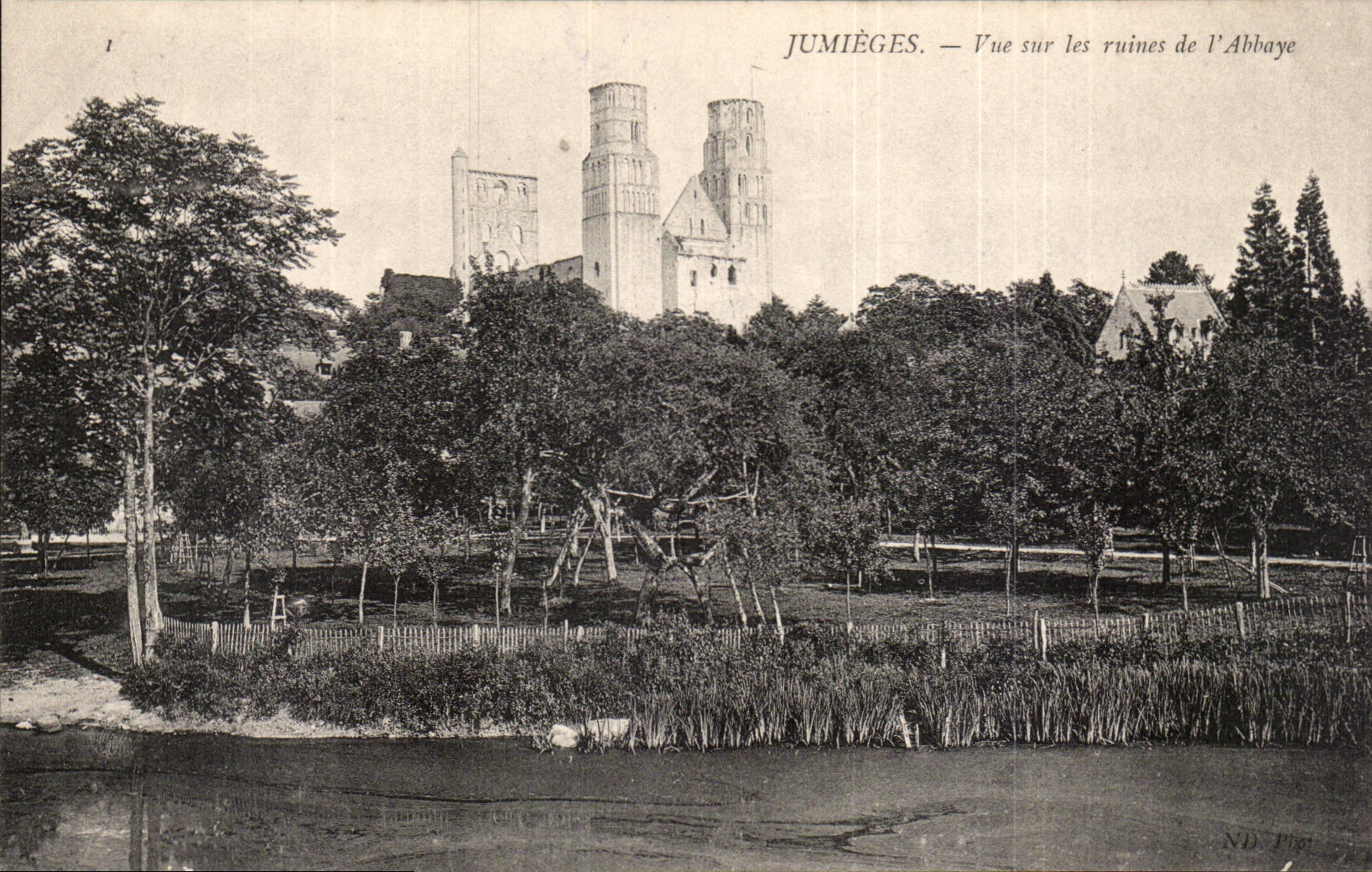 Jumieges CPA Vue sur les ruines de l'abbaye
