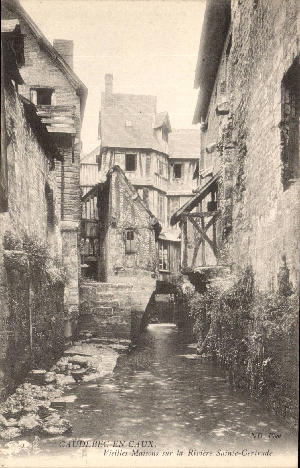 Caudebec en Caux CPA Vieilles maisons sur la riviere Sainte Gertrude