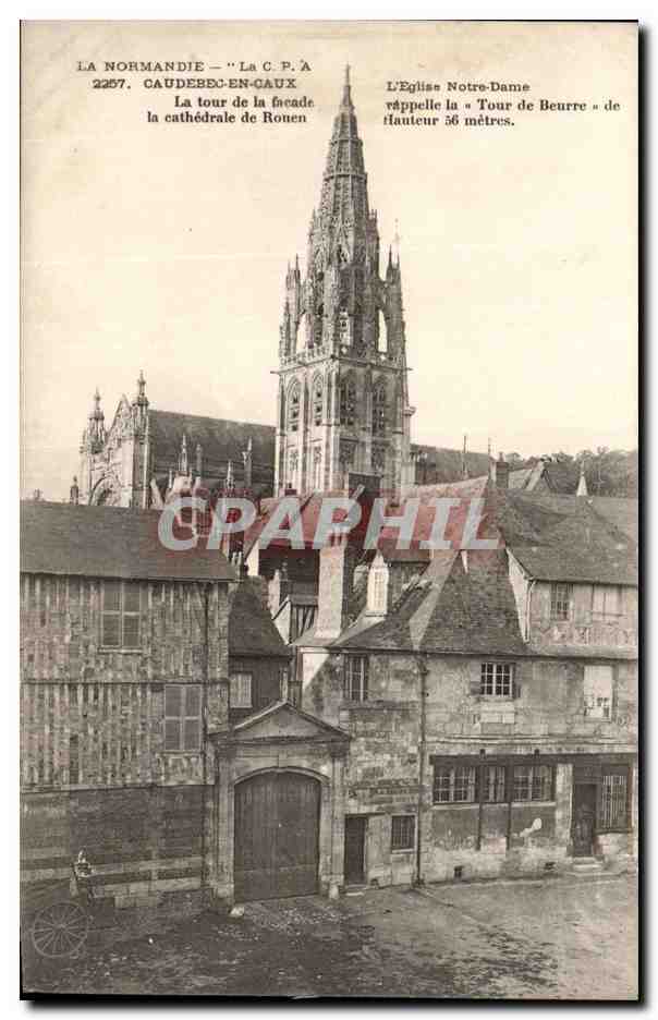 CAudebec en CAux CPA L'eglise Notre Dame La tour de la facade la cathedrale de Rouen