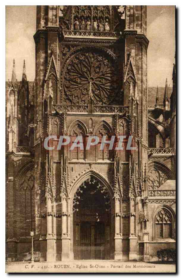 Rouen CPA Eglise Saint Ouen Portail des marmousets