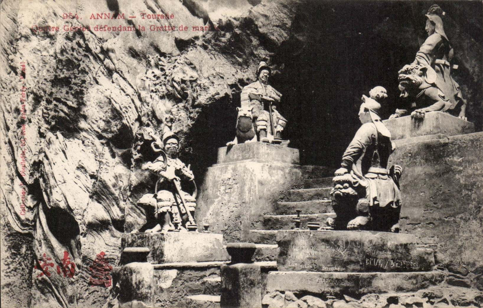 Annam Hue CPA Tourane Quatre genies defendant la grotte de marbre Indochine Indochina TOP