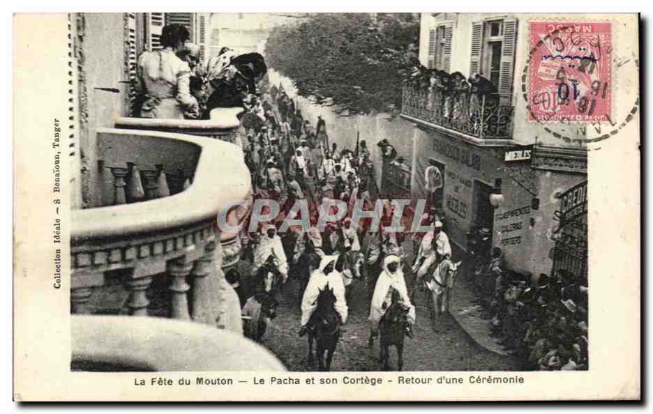 La Fête du Mouton — Le Pacha et son Cortège — Retour d'une Cérémonie — S. Beaumont, Tanger