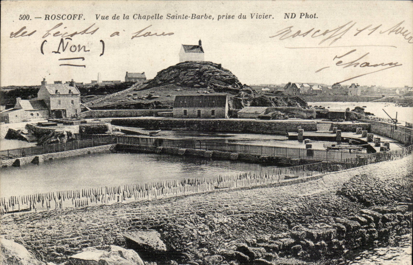 Roscoff CPA Vue de la chapelle Sainte Barbe Prise du vivier