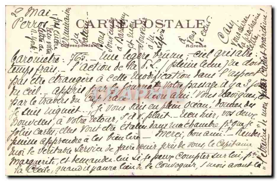 Perros Guirec CPA L'eglise du 12eme — Verso